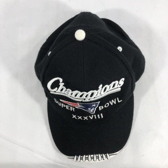 New England Patriots Super Bowl XXXVIII Champions Black Football Hat Cap Men NFL - Picture 5 of 10